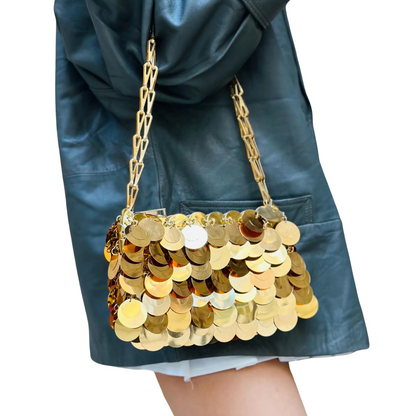 Pochette dorée | Élégance brillante pour soirée & mariage