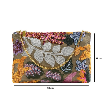 Pochette été bohème | Fleurs brodées & Style nature