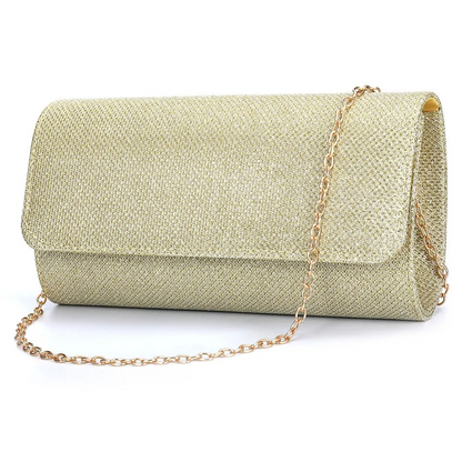 Pochette de Soirée Femme | Paillettes & Chaîne Dorée